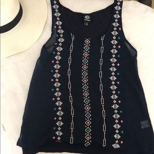 Patterned Blue Tank Top 